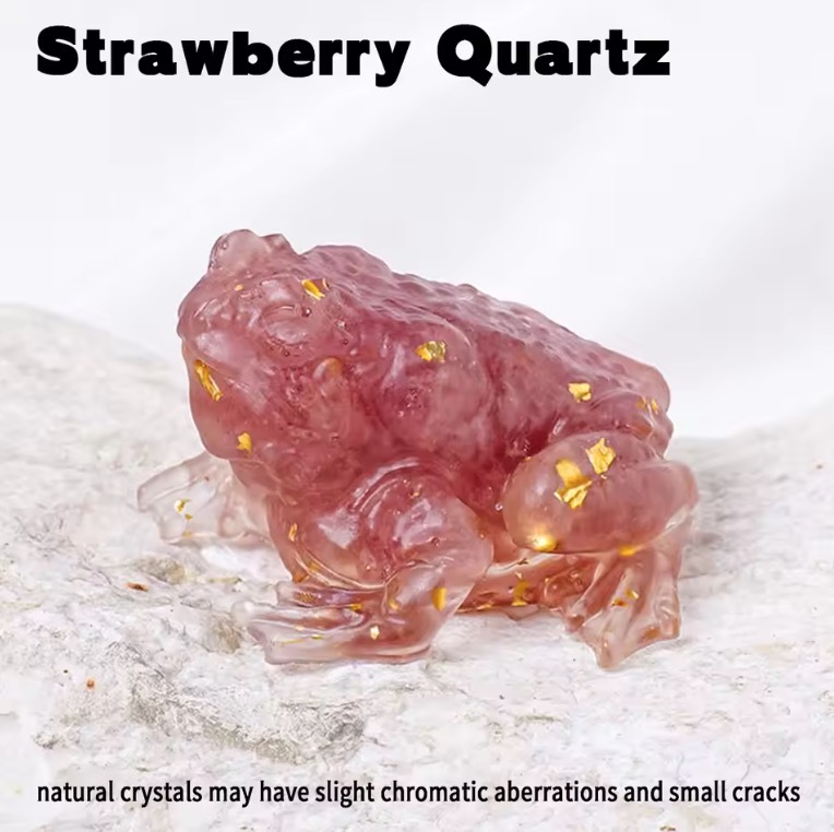 Natural Crystal Crushed Stone Epoxy Resin Bufonid Meditation Gift Home Decor DIY Magic Witch Animal Image Decoration Gift