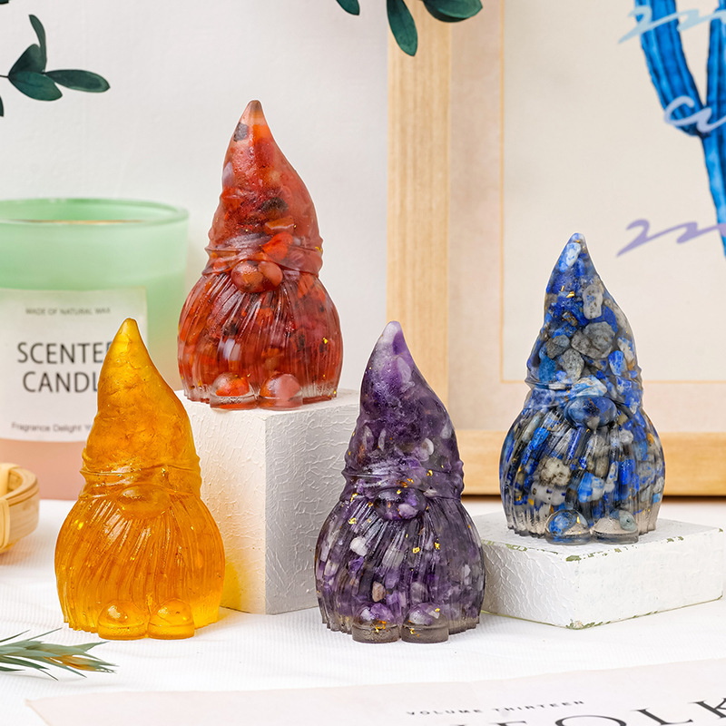 Natural crystal gravel dripping glue goblin elf resin crafts