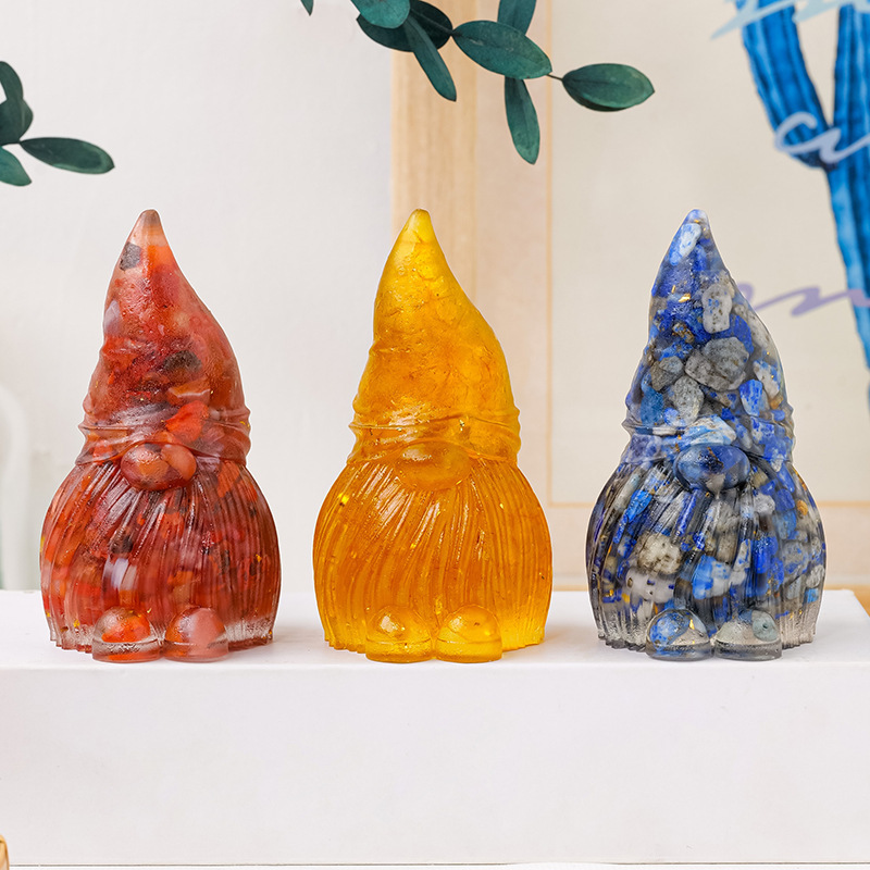 Natural crystal gravel dripping glue goblin elf resin crafts