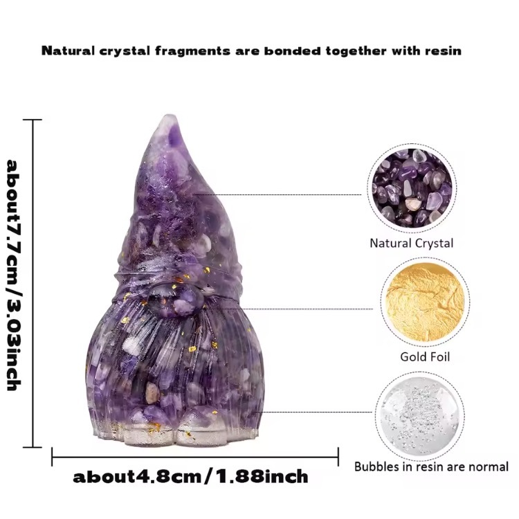 Natural crystal gravel dripping glue goblin elf resin crafts