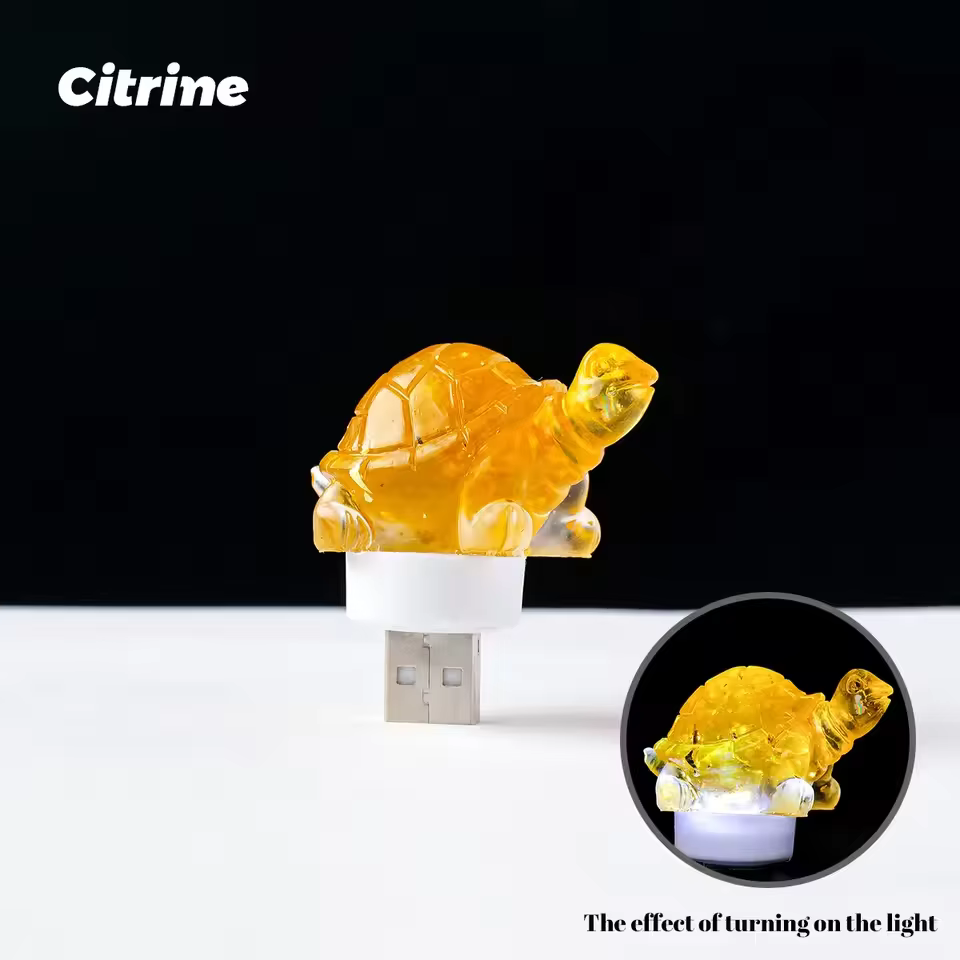 Natural Crystal Turtle Night Aromatherapy Demagnetized Stone Atmosphere Home Decoration Gift