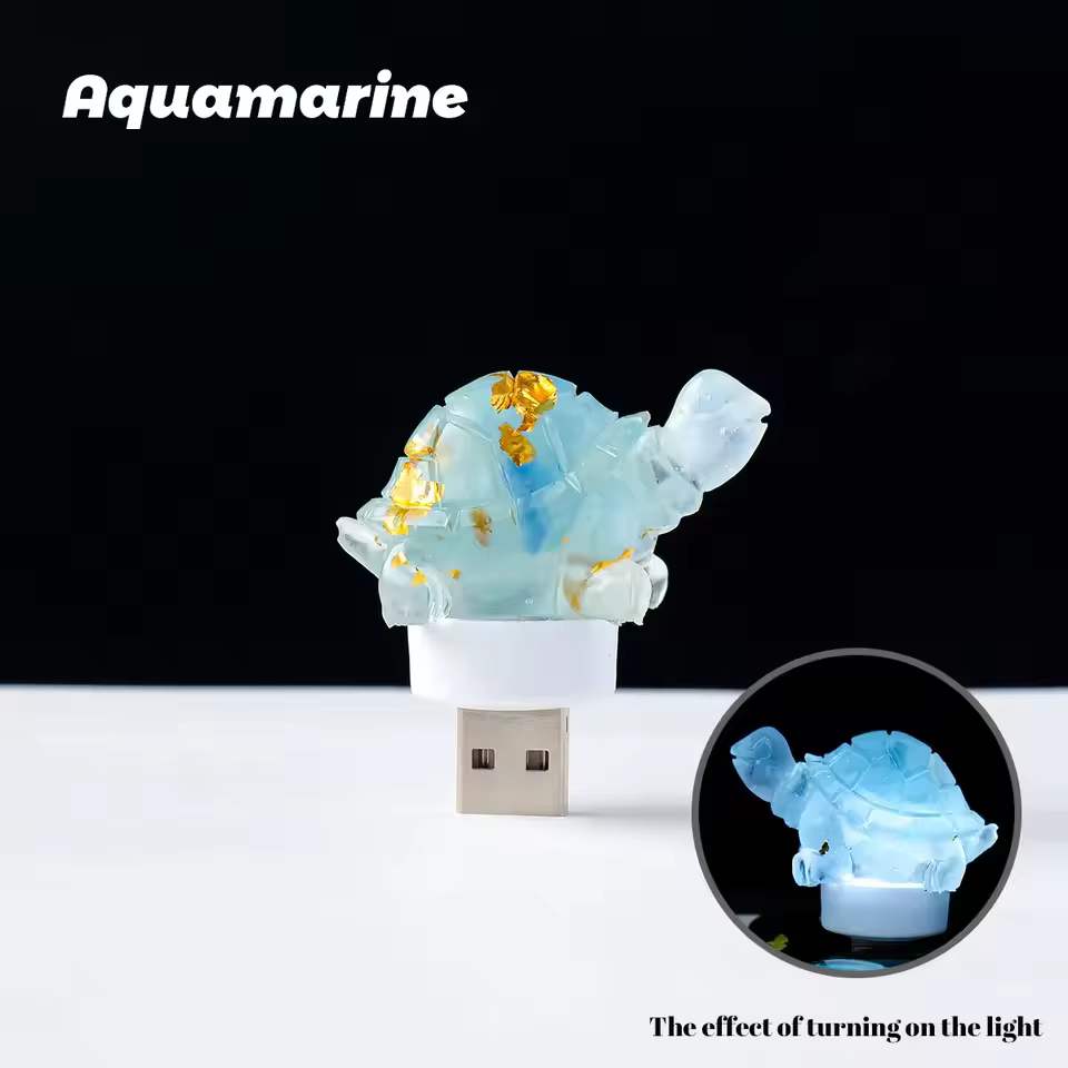 Natural Crystal Turtle Night Aromatherapy Demagnetized Stone Atmosphere Home Decoration Gift