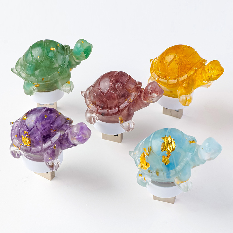 Natural Crystal Turtle Night Aromatherapy Demagnetized Stone Atmosphere Home Decoration Gift