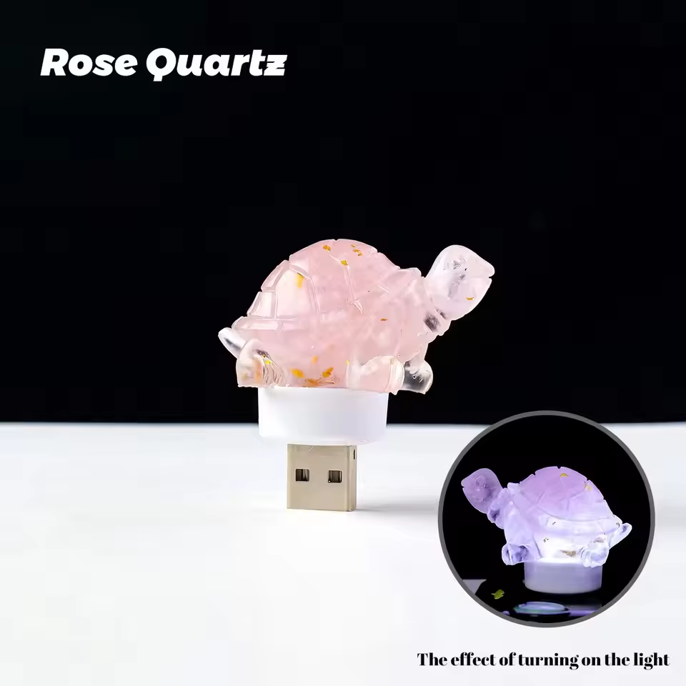Natural Crystal Turtle Night Aromatherapy Demagnetized Stone Atmosphere Home Decoration Gift