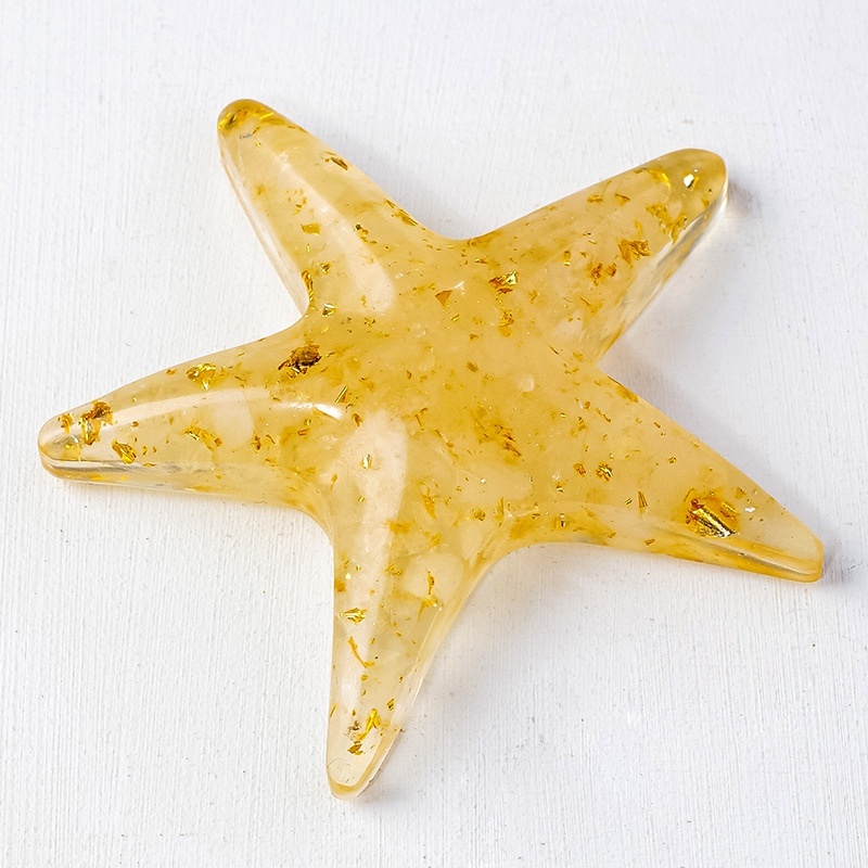 Natural Crystal Resin Macadam Amethyst Rose Quartz Starfish five pointed star Home Holiday Decoration
