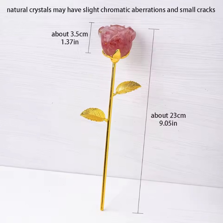 Natural Crystal Drop Glue Resin Crystal Crushed Rose Birthday Gifts For Girls Living Room Decorative Christmas Decoration