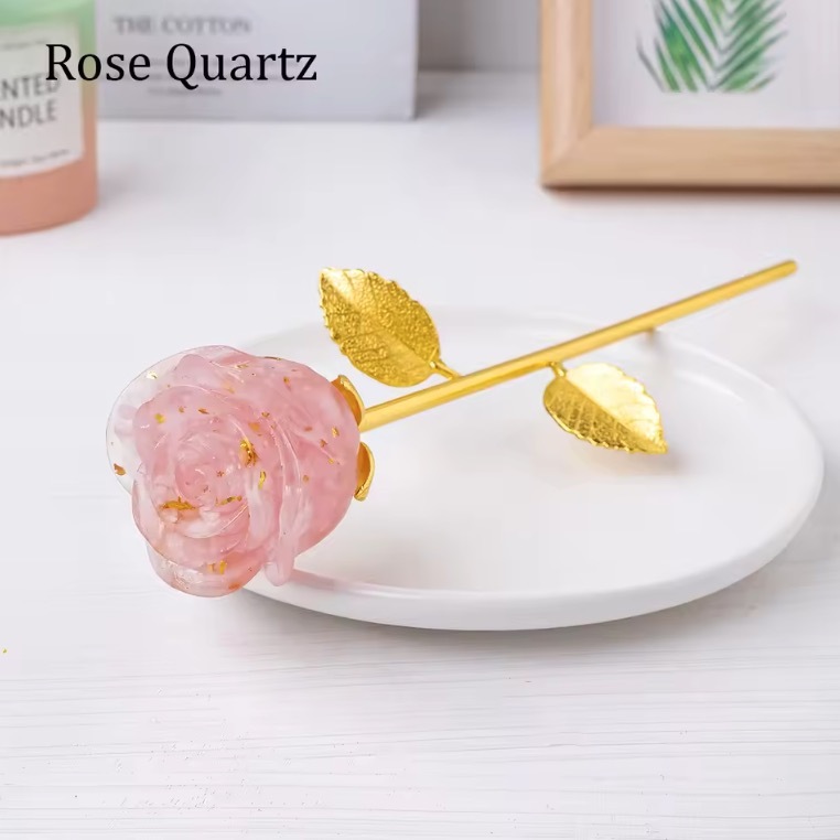 Natural Crystal Drop Glue Resin Crystal Crushed Rose Birthday Gifts For Girls Living Room Decorative Christmas Decoration