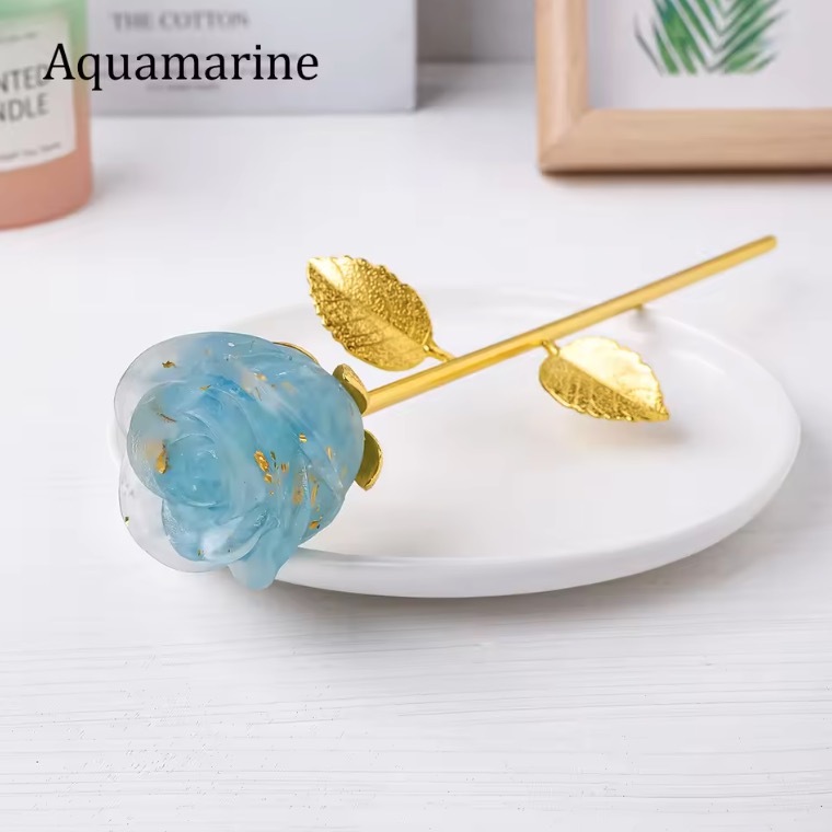 Natural Crystal Drop Glue Resin Crystal Crushed Rose Birthday Gifts For Girls Living Room Decorative Christmas Decoration