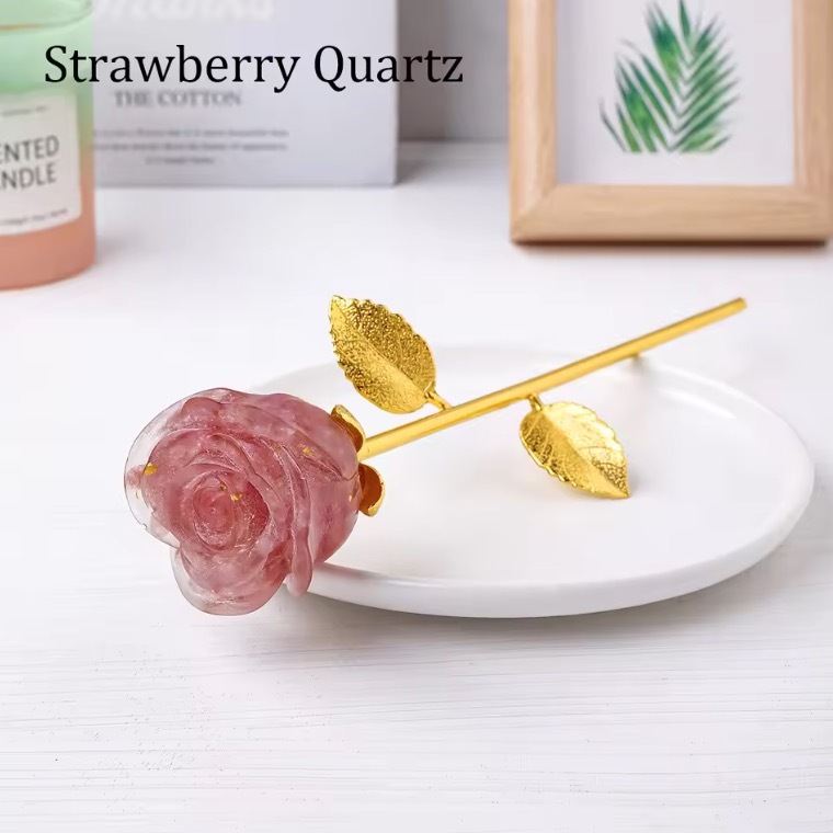 Natural Crystal Drop Glue Resin Crystal Crushed Rose Birthday Gifts For Girls Living Room Decorative Christmas Decoration