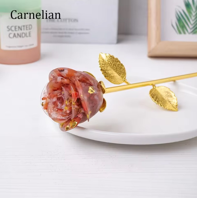 Natural Crystal Drop Glue Resin Crystal Crushed Rose Birthday Gifts For Girls Living Room Decorative Christmas Decoration