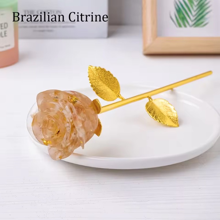 Natural Crystal Drop Glue Resin Crystal Crushed Rose Birthday Gifts For Girls Living Room Decorative Christmas Decoration