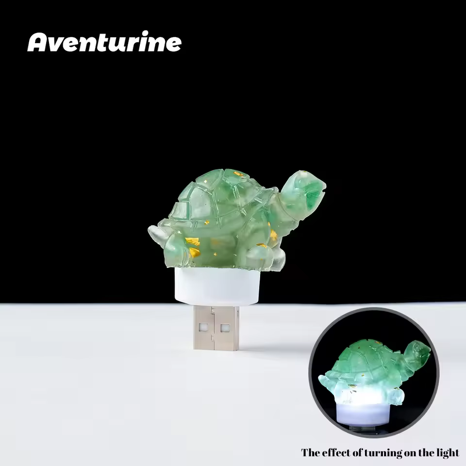 Natural Crystal Turtle Night Aromatherapy Demagnetized Stone Atmosphere Home Decoration Gift