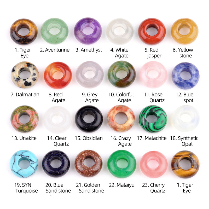 6x12mm hole 5mm large hole abacus beads natural stone large hole beads DIY