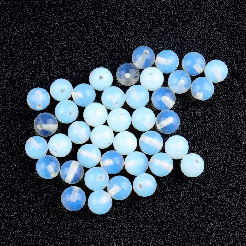 8mm half hole beads natural crystal agate half hole round beads scattered beads DIY