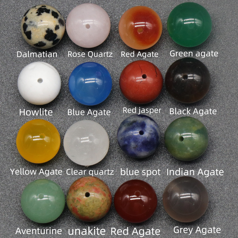 10mm half hole beads natural crystal agate half hole round beads scattered beads DIY