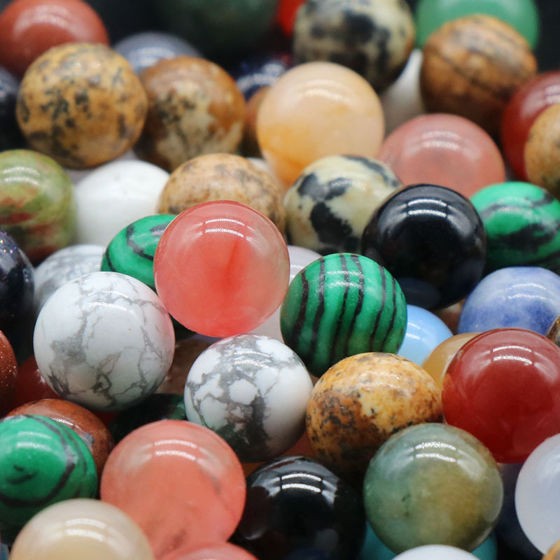 8mm hole-free beads natural crystal semi-precious stone agate round beads diy