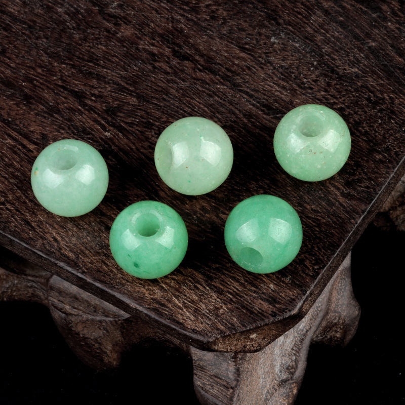 Natural crystal agate jade loose beads 10mm round beads large hole 3mmdiy hand and foot chain beads spacer beads