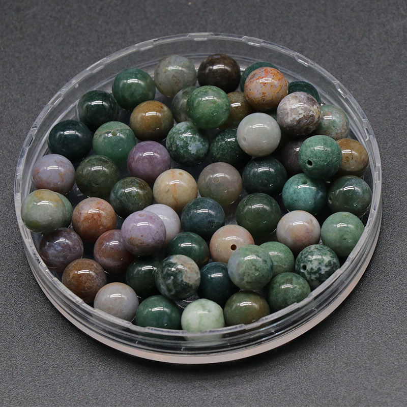 8mm half hole beads natural crystal agate half hole round beads scattered beads DIY