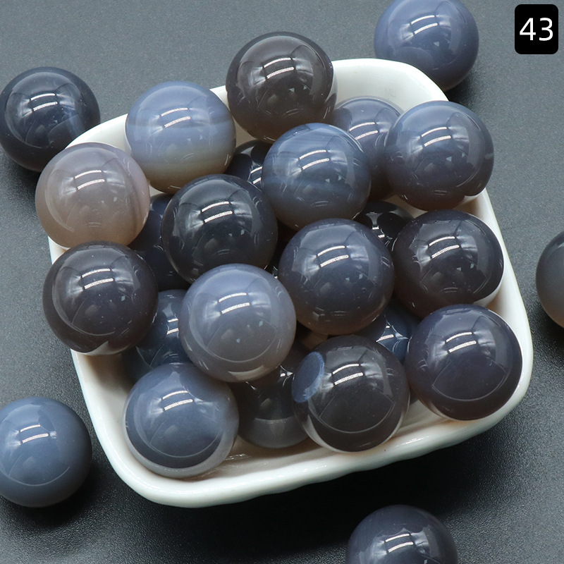 Holeless 20mm round ball natural amethyst agate diy holeless stone round beads