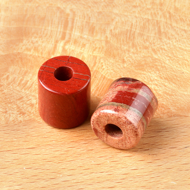 16mm hole 6 cylindrical large hole beads crystal stone semi-precious stone cylindrical large hole loose beads DIY