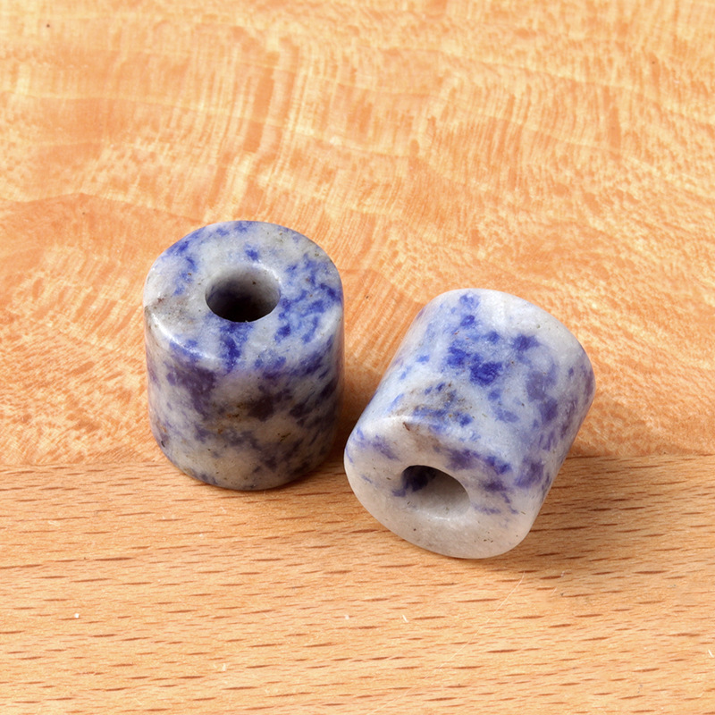 16mm hole 6 cylindrical large hole beads crystal stone semi-precious stone cylindrical large hole loose beads DIY
