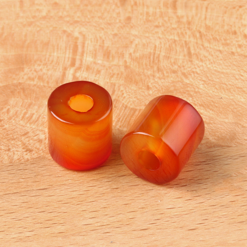 16mm hole 6 cylindrical large hole beads crystal stone semi-precious stone cylindrical large hole loose beads DIY
