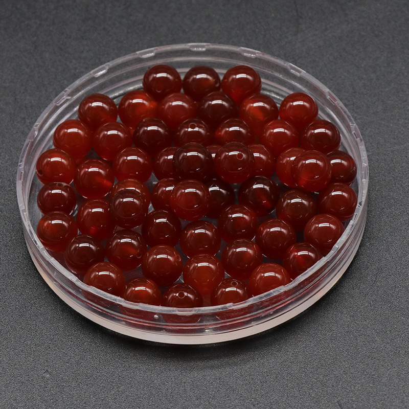 8mm half hole beads natural crystal agate half hole round beads scattered beads DIY