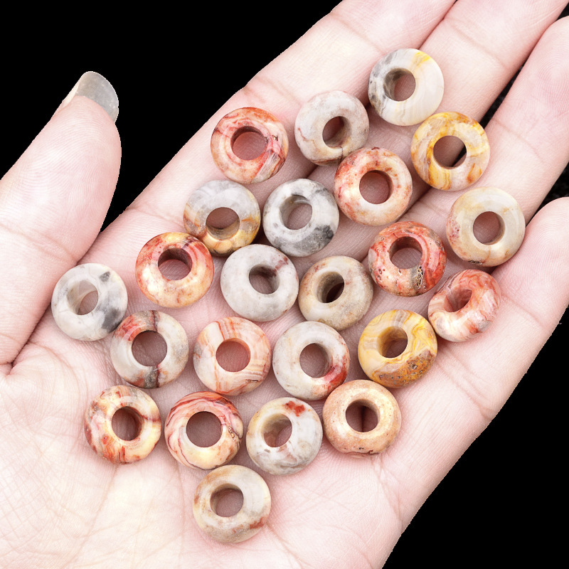 6x12mm hole 5mm large hole abacus beads natural stone large hole beads DIY