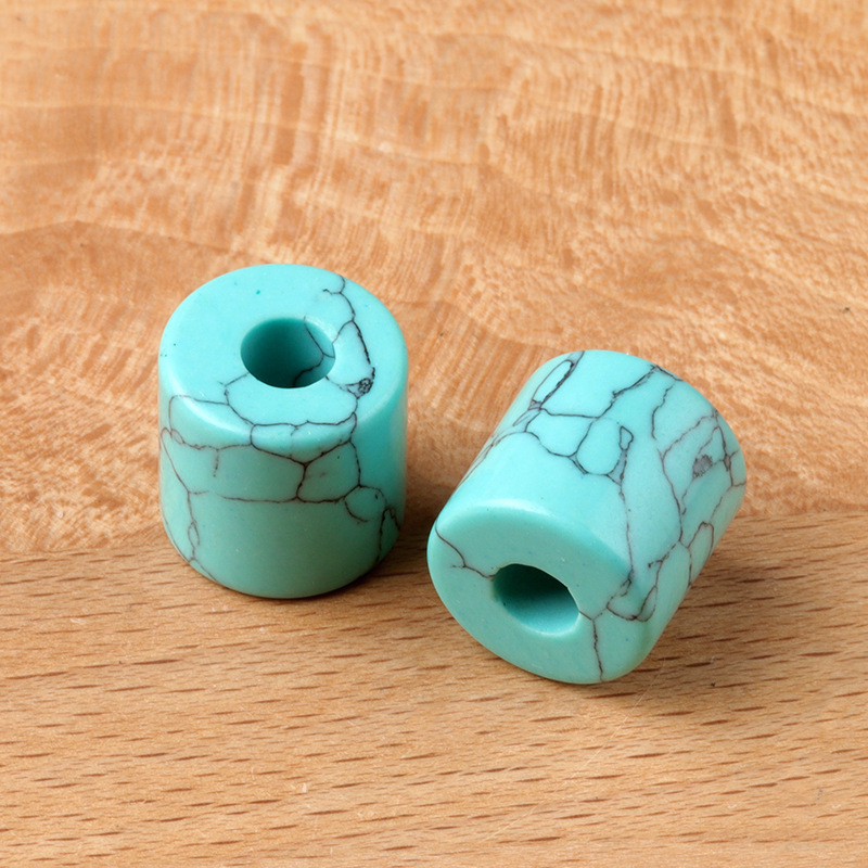 16mm hole 6 cylindrical large hole beads crystal stone semi-precious stone cylindrical large hole loose beads DIY