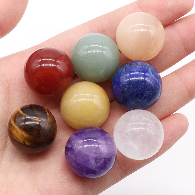 Holeless 20mm round ball natural amethyst agate diy holeless stone round beads