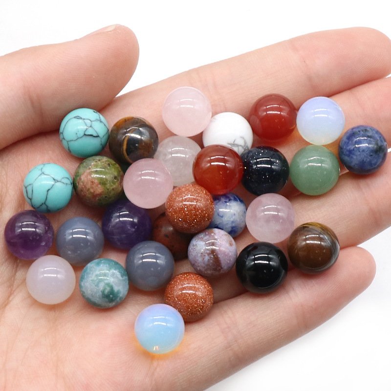 10MM hole-free round beads agate crystal semi-precious stone agate round beads scattered beads diy