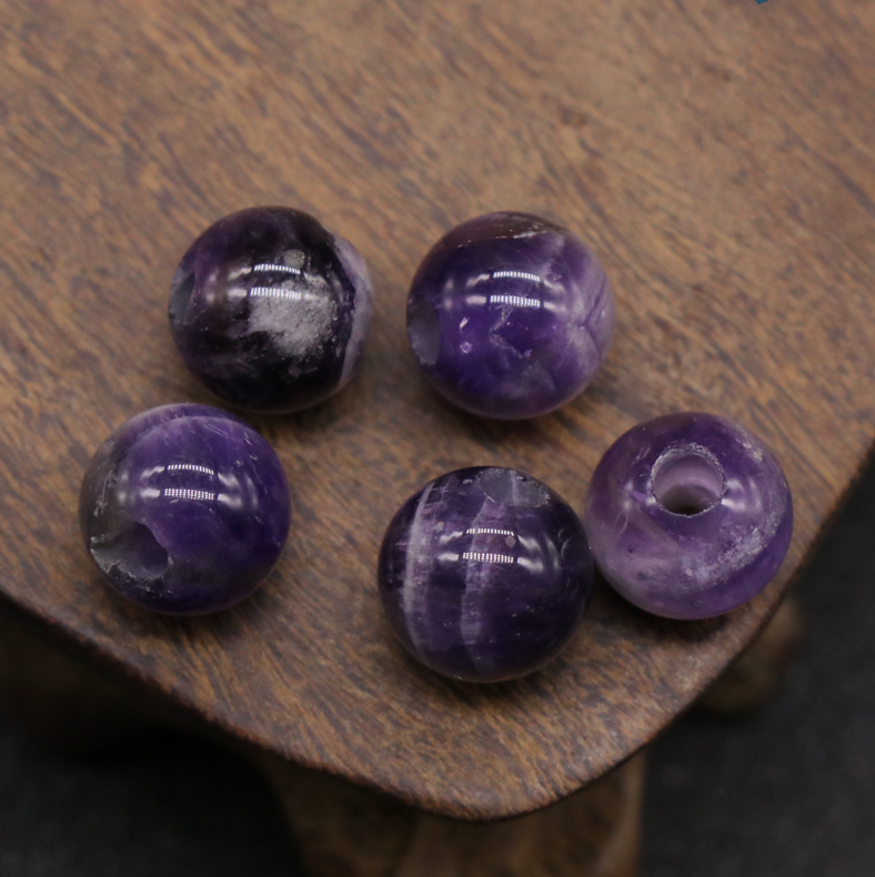 Natural crystal agate jade loose beads 10mm round beads large hole 3mmdiy hand and foot chain beads spacer beads