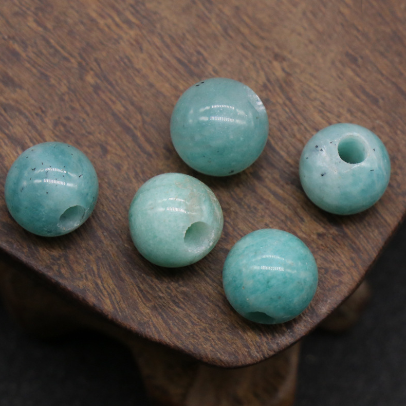 Natural crystal agate jade loose beads 10mm round beads large hole 3mmdiy hand and foot chain beads spacer beads