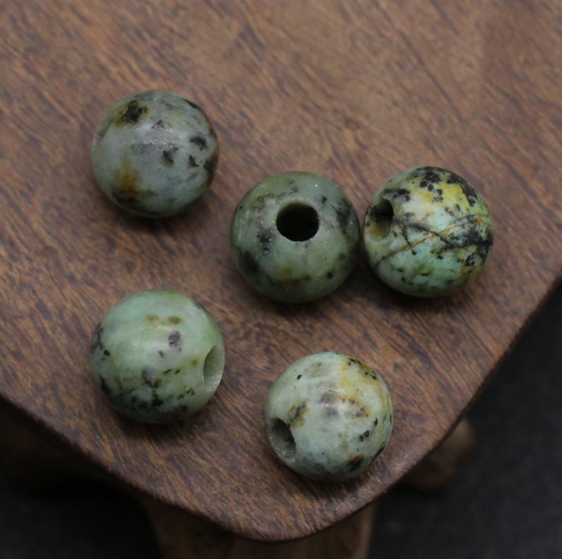 Natural crystal agate jade loose beads 10mm round beads large hole 3mmdiy hand and foot chain beads spacer beads