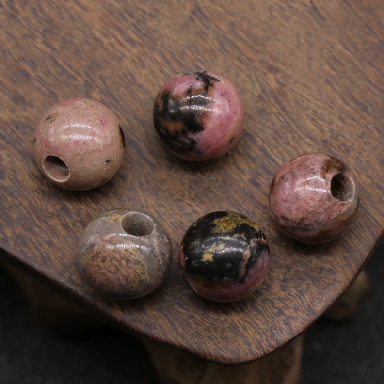 Natural crystal agate jade loose beads 10mm round beads large hole 3mmdiy hand and foot chain beads spacer beads