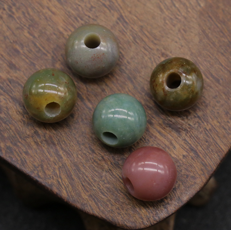 Natural crystal agate jade loose beads 10mm round beads large hole 3mmdiy hand and foot chain beads spacer beads