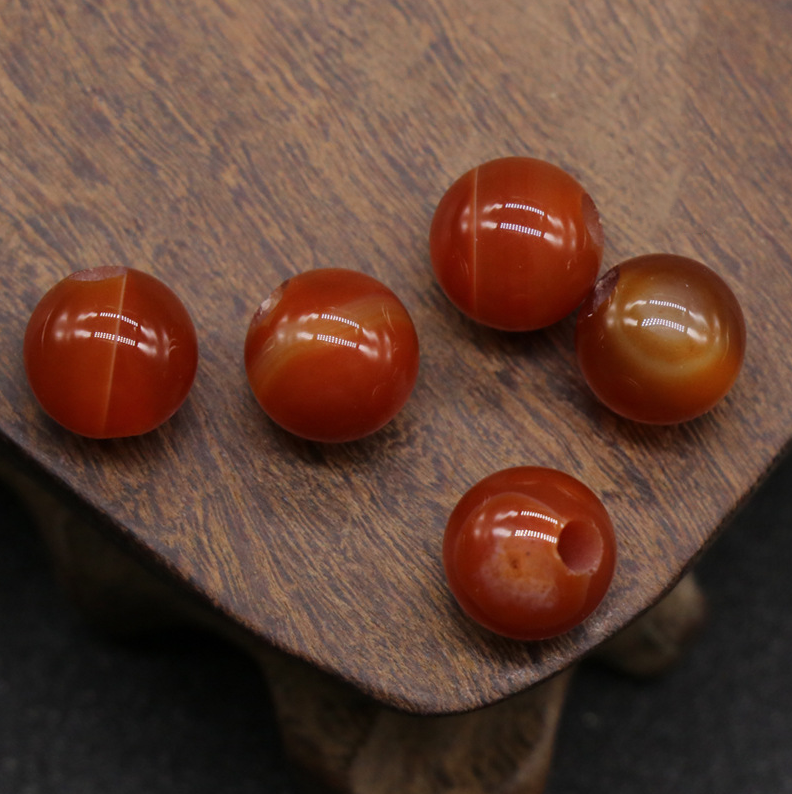 Natural crystal agate jade loose beads 10mm round beads large hole 3mmdiy hand and foot chain beads spacer beads