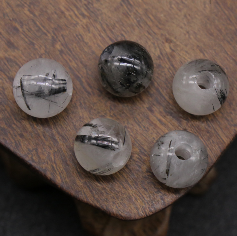 Natural crystal agate jade loose beads 10mm round beads large hole 3mmdiy hand and foot chain beads spacer beads