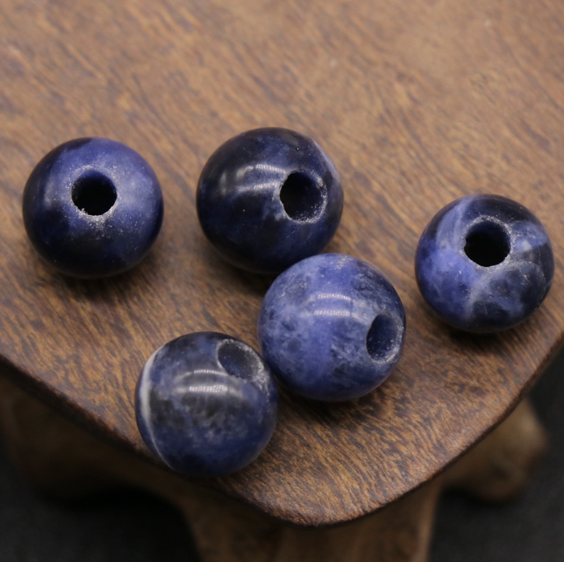 Natural crystal agate jade loose beads 10mm round beads large hole 3mmdiy hand and foot chain beads spacer beads