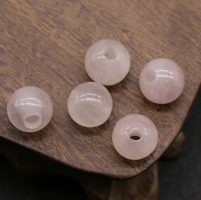 Natural crystal agate jade loose beads 10mm round beads large hole 3mmdiy hand and foot chain beads spacer beads