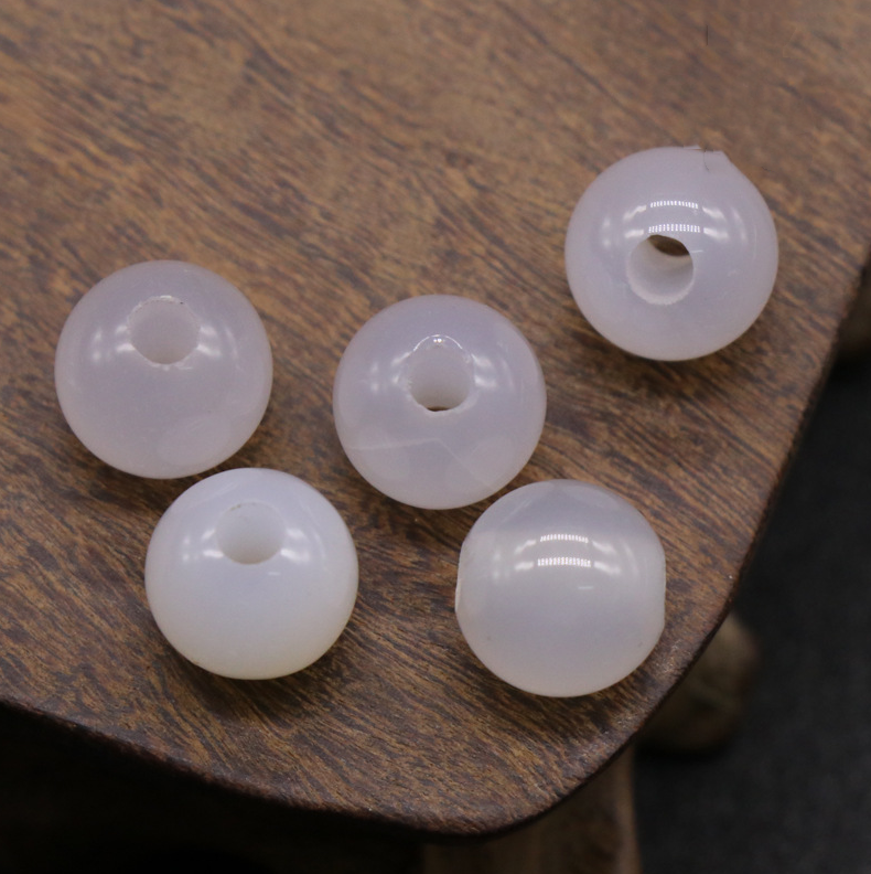 Natural crystal agate jade loose beads 10mm round beads large hole 3mmdiy hand and foot chain beads spacer beads