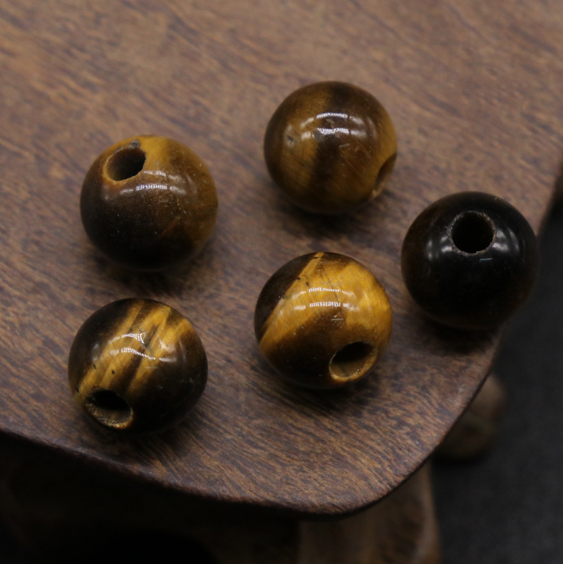 Natural crystal agate jade loose beads 10mm round beads large hole 3mmdiy hand and foot chain beads spacer beads