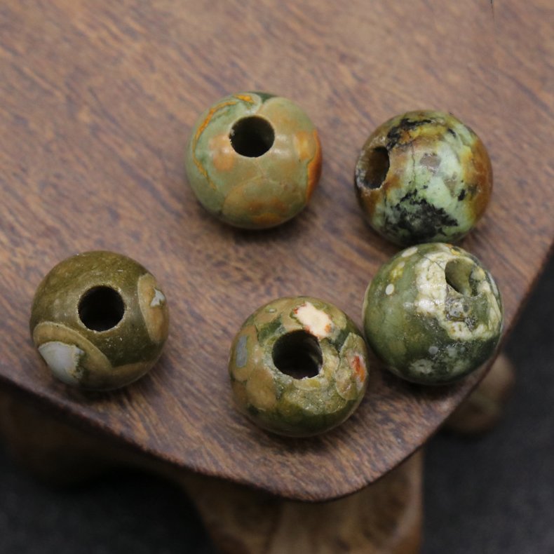 Natural crystal agate jade loose beads 10mm round beads large hole 3mmdiy hand and foot chain beads spacer beads