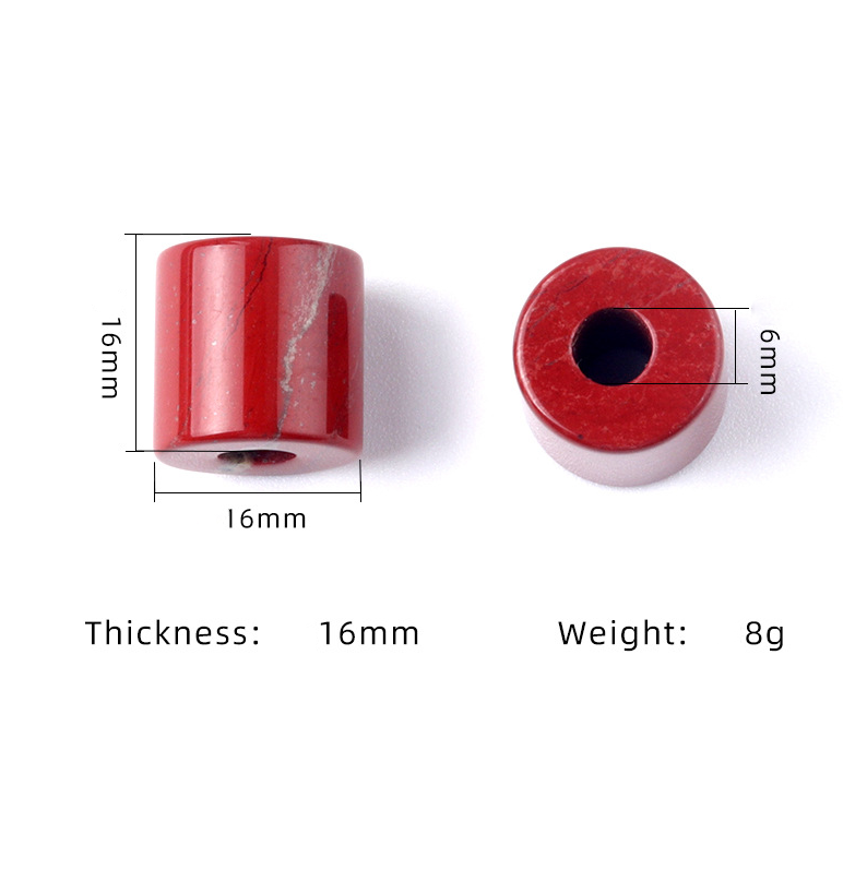 16mm hole 6 cylindrical large hole beads crystal stone semi-precious stone cylindrical large hole loose beads DIY