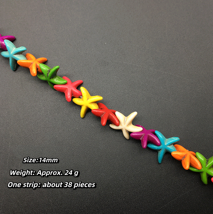 Colorful turquoise cross five-pointed star starfish turtle DIY semi-finished loose beads