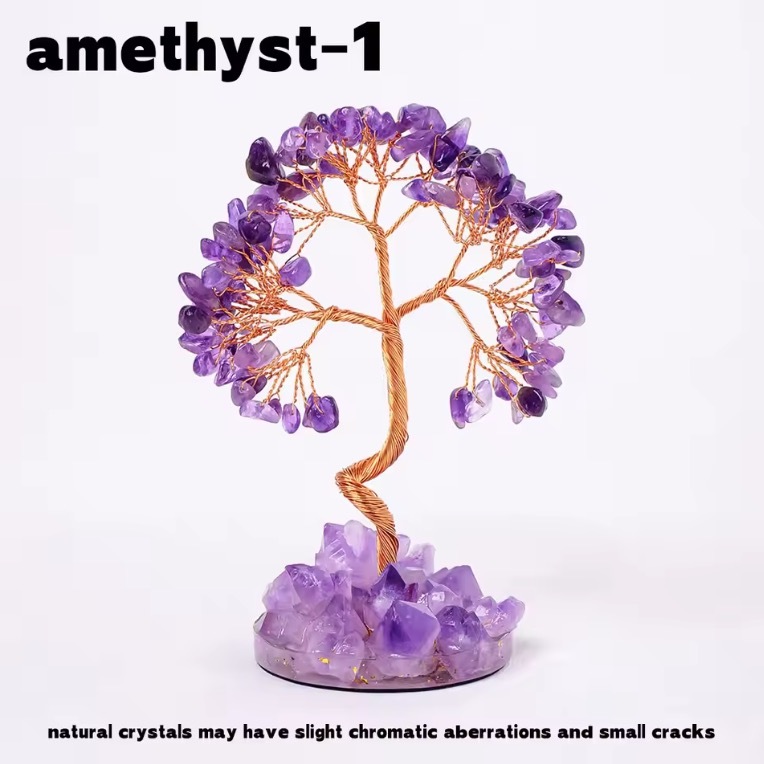 Natural Stones 7 Chakra Healing Crystals Stones Tree Home Office Desk Living Room Feng Shui Decoration for Luck Home Decorat