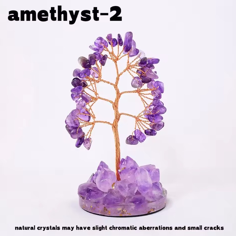 Natural Stones 7 Chakra Healing Crystals Stones Tree Home Office Desk Living Room Feng Shui Decoration for Luck Home Decorat