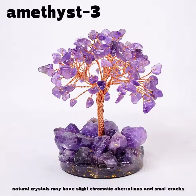 Natural Stones 7 Chakra Healing Crystals Stones Tree Home Office Desk Living Room Feng Shui Decoration for Luck Home Decorat