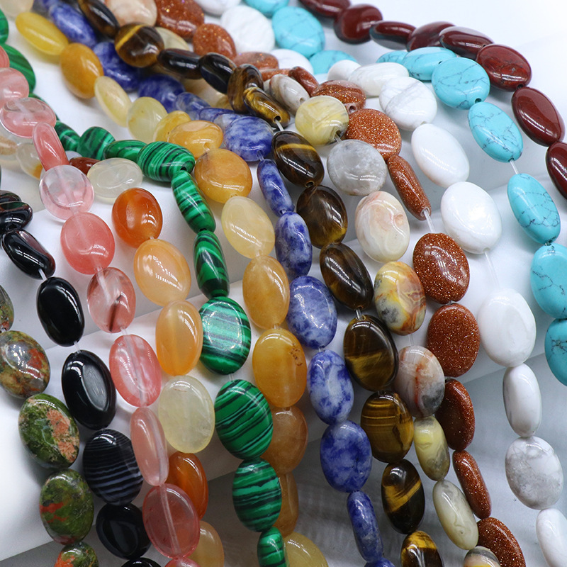Agate crystal semi-precious stone 10*14mm oval egg-shaped beads DIY