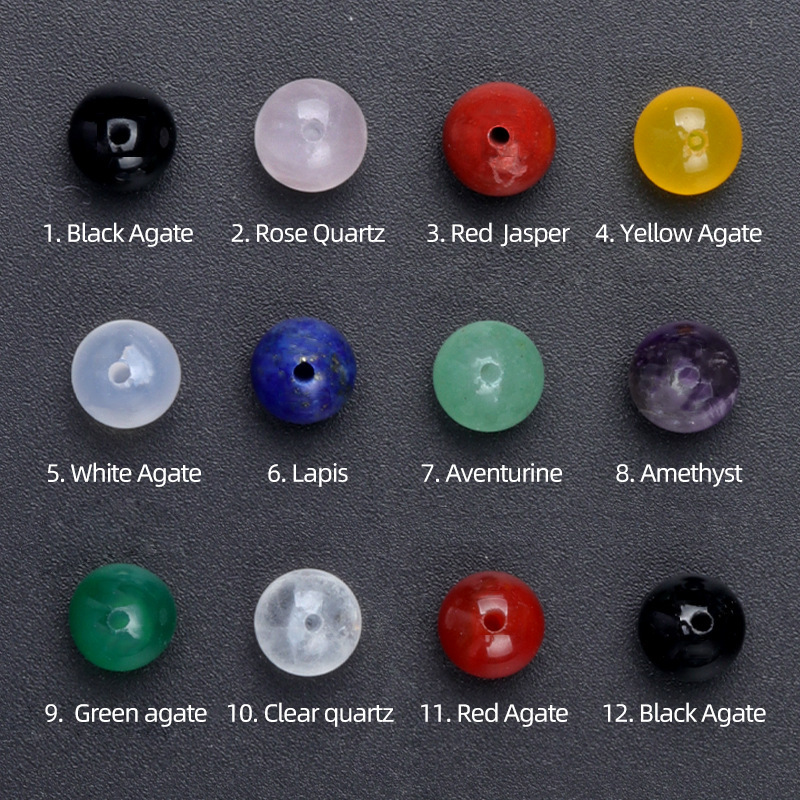 6mm half hole beads natural crystal agate half hole round beads scattered beads DIY